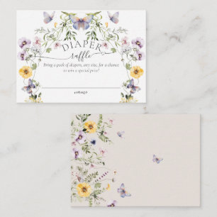 Butterfly Baby Dusche Wildblume Windeln Raffel Begleitkarte