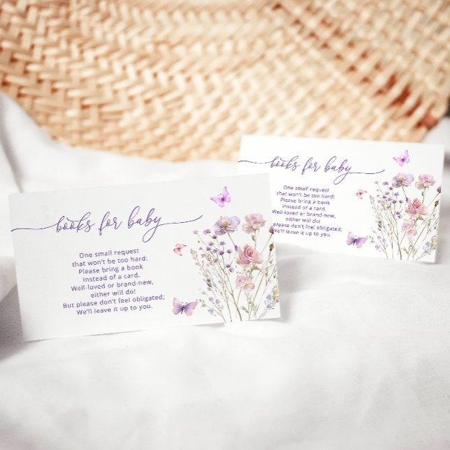 Butterfly Baby Dusche Wildblumen Buchanfrage Begleitkarte (Von Creator hochgeladen)