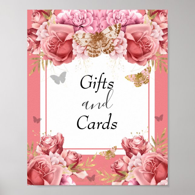 Butterfly Baby Duschgeschenke und Karten Party Zei Poster (Vorne)