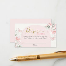 Butterfly-Baby-Duschmädchen Diaper Raffekarte