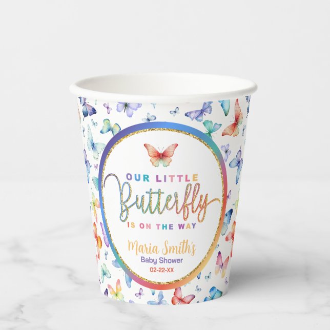 Butterfly Baby Duschpapierkissen Pappbecher (Vorderseite)