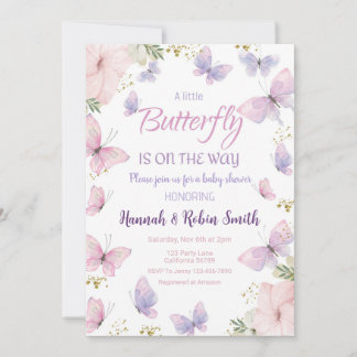 Butterfly Baby Shower Einladung Baby Mädchen einla