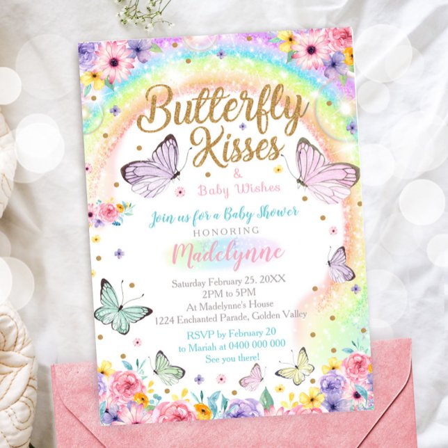 Butterfly Baby Shower Einladung Regenbogen Butterf (Von Creator hochgeladen)