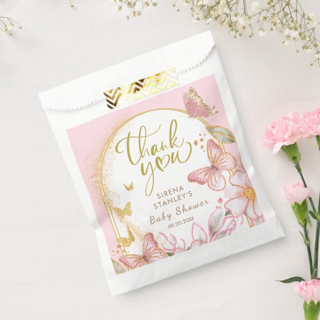 Butterfly Baby Shower Girl Danke, dass du Bags bev Geschenktütchen (Versiegelt)