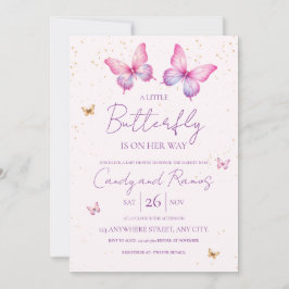 Butterfly Baby Shower Invitation Einladung