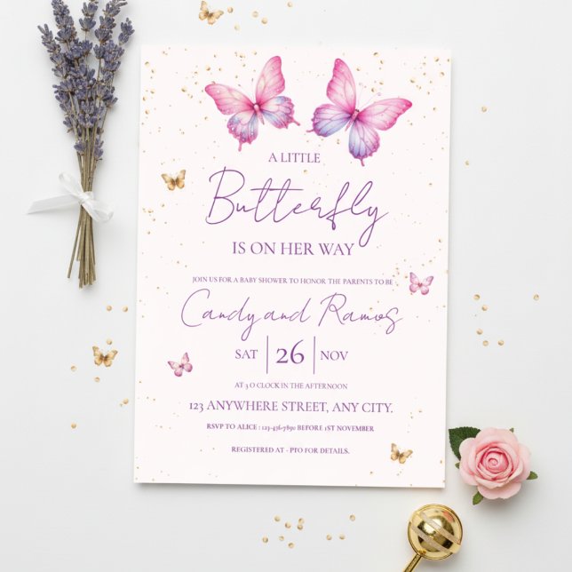 Butterfly Baby Shower Invitation Einladung (Von Creator hochgeladen)