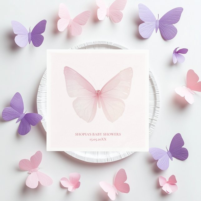 "Butterfly Baby Shower Napkins" Serviette (Von Creator hochgeladen)