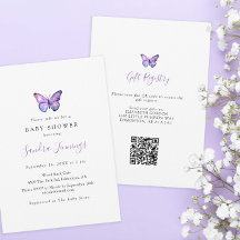 Butterfly Baby Showgift Registrierung QR Code