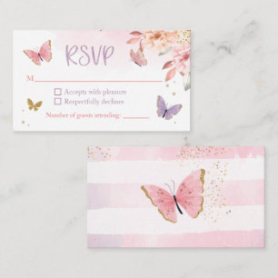 Butterfly Baby Showkarte RSVP Begleitkarte