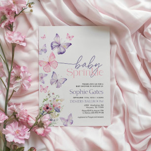 Butterfly Baby Sprinkle Girl Einladung