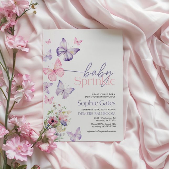 Butterfly Baby Sprinkle Girl Einladung (Von Creator hochgeladen)