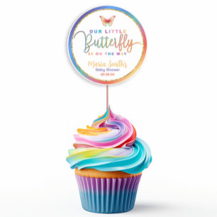 Butterfly-Babyaufkleber - Regenbogenfarbe Runder Aufkleber