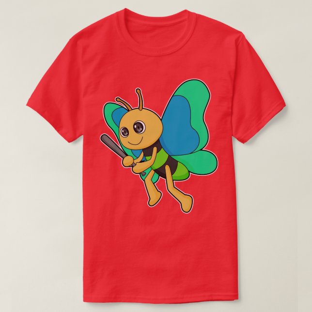 Butterfly Baseball Baseball T-Shirt (Design vorne)