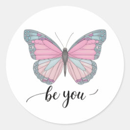 Butterfly Be You Runder Aufkleber