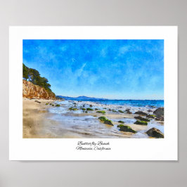 Butterfly Beach Santa Barbara Aquarellmalerei Poster