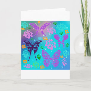 Butterfly Beautiful Aloha Hawaiian Blossom Wedding Karte