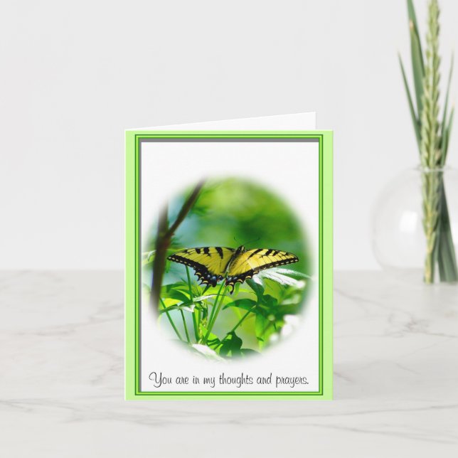 Butterfly-Beileid-Note-Karte Karte (Vorderseite)