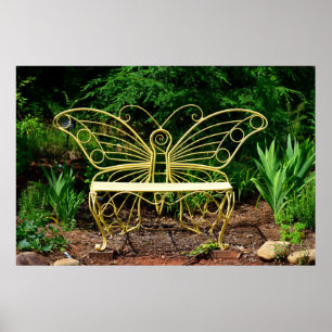Butterfly Bench Chair Poster