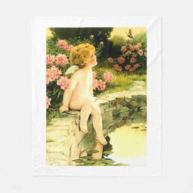 BUTTERFLY Bessie Pease Gutmann Art Fleecedecke (Vorderseite)