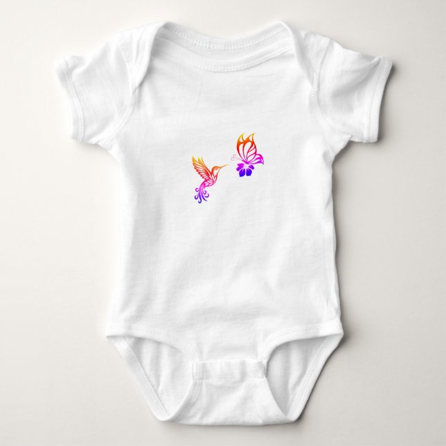 Butterfly & Bird Baby Strampler (Vorderseite)