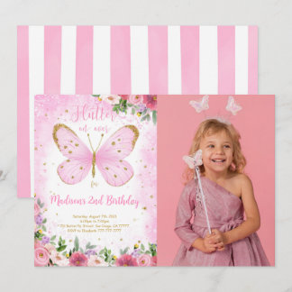 Butterfly Birthday Foto Einladung
