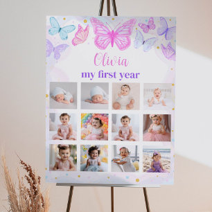 Butterfly Birthday Foto Milestone Poster
