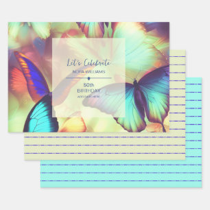 Butterfly Birthday Geschenkpapier Set