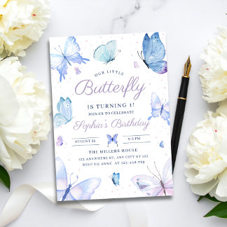 Butterfly Birthday Invite, Girls Butterflies Party Einladung