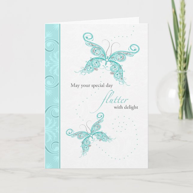 Butterfly Birthday Karte (Vorderseite)