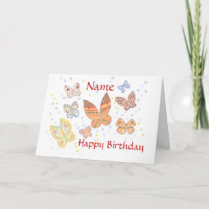 Butterfly Birthday mit Namen Card Karte