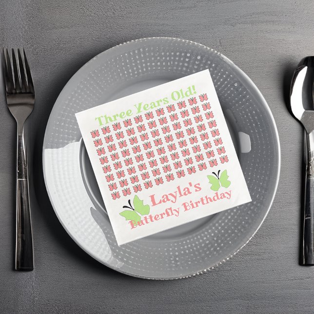 Butterfly Birthday Party Serviette (Von Creator hochgeladen)