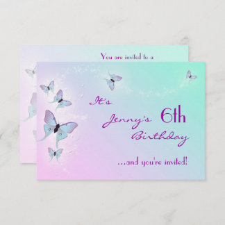 Butterfly Birthday RSVP-Karte Einladung