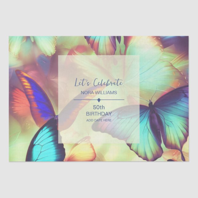 Butterfly Birthday Seidenpapier (Vorderseite)