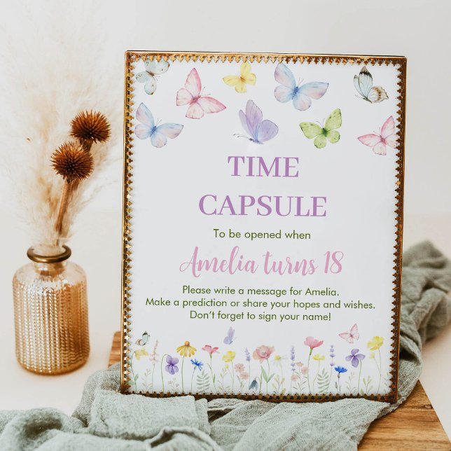 Butterfly Birthday Time Kapsel Unterschrift Wildbl Poster (Von Creator hochgeladen)
