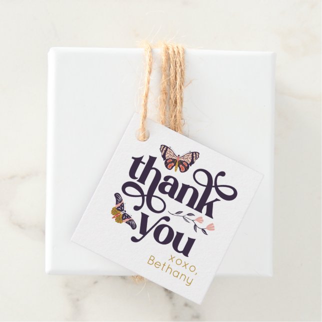 Butterfly Birthday Vielen Dank für Ihre Unterstütz Geschenkanhänger (Beispiel)