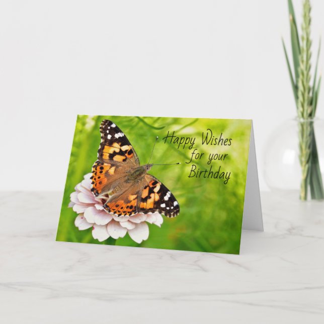 Butterfly Birthday wünschcard Karte (Vorderseite)