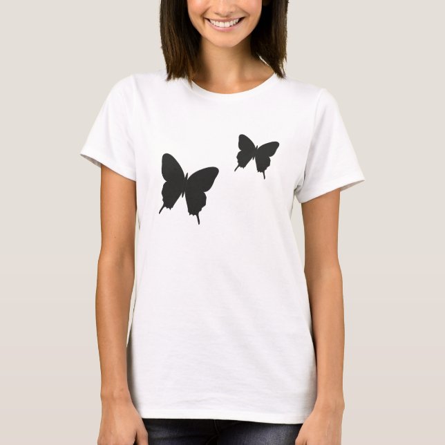 Butterfly Black and White Modern Romantic Top (Vorderseite)