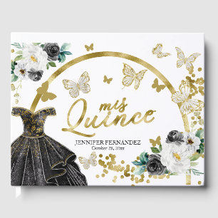 Butterfly Black Dress Quinceanera Gästebuch