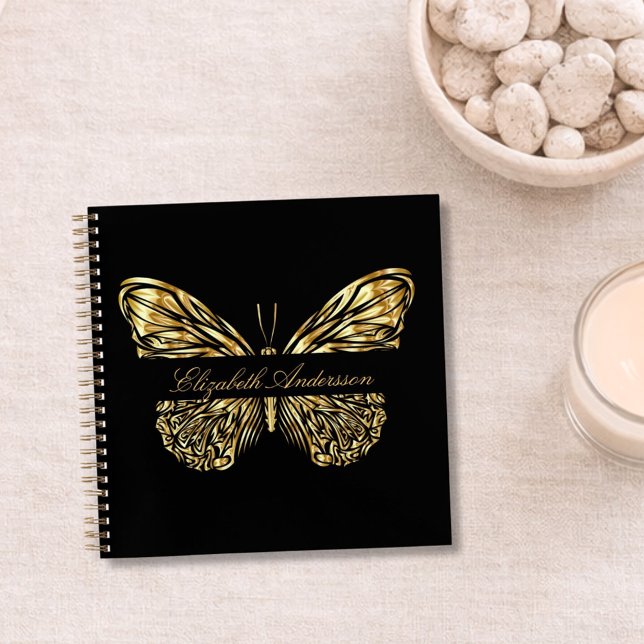 Butterfly Black Gold Notizbuch (Von Creator hochgeladen)