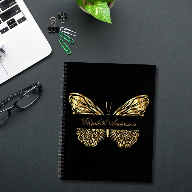 Butterfly Black Gold Notizbuch (Von Creator hochgeladen)