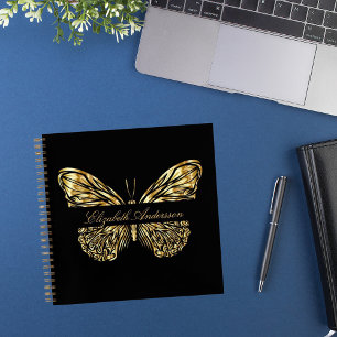 Butterfly Black Gold Notizbuch