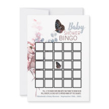 Butterfly-Blätter, elegantes Baby-Duschbingo