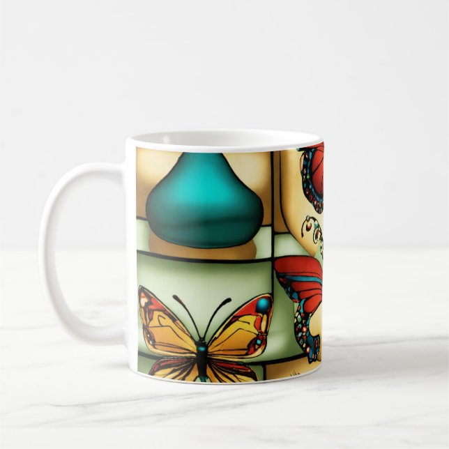 Butterfly Bliss - farbenfrohe Coffee Cup Designs Kaffeetasse (Links)