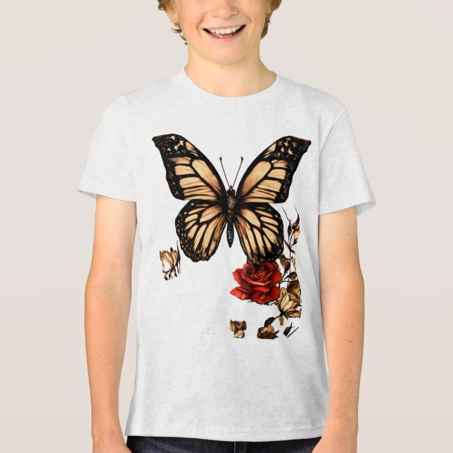 Butterfly Bliss Pastel Paradise Tri-Blend Shirt (Vorderseite)