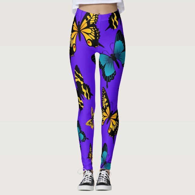 Butterfly Bloom Leggings: Tanzen mit Eleganz Leggings (Vorderseite)