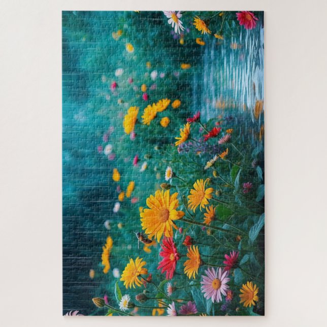 Butterfly Blossom Haven - Lebhafte Harmonie der Bl Puzzle (Vertikal)