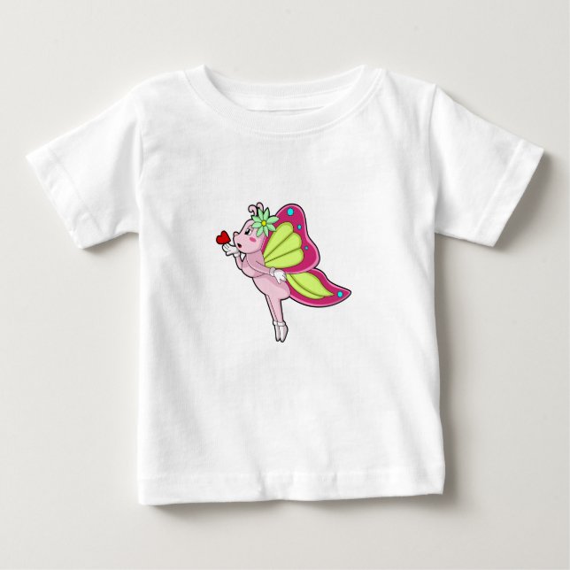 Butterfly Blossom Herz Baby T-shirt (Vorderseite)