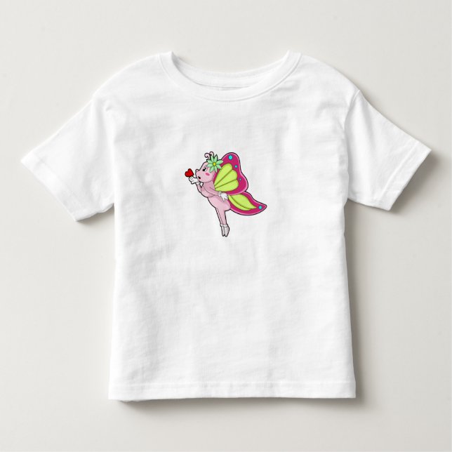Butterfly Blossom Herz Kleinkind T-shirt (Vorderseite)