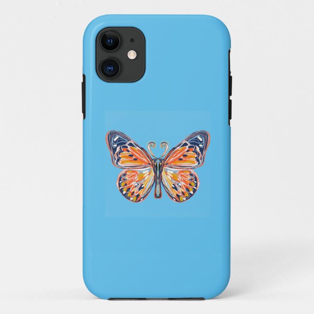 Butterfly Blue Case-Mate iPhone Hülle (Rückseite)