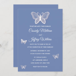 Butterfly Blue Cornblume Hochzeitsschmetterlinge Einladung